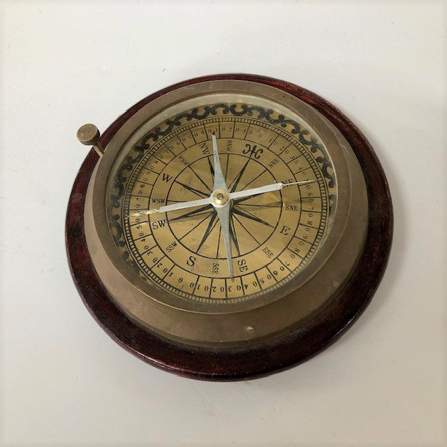 COMPASS, Brass on Timber Base